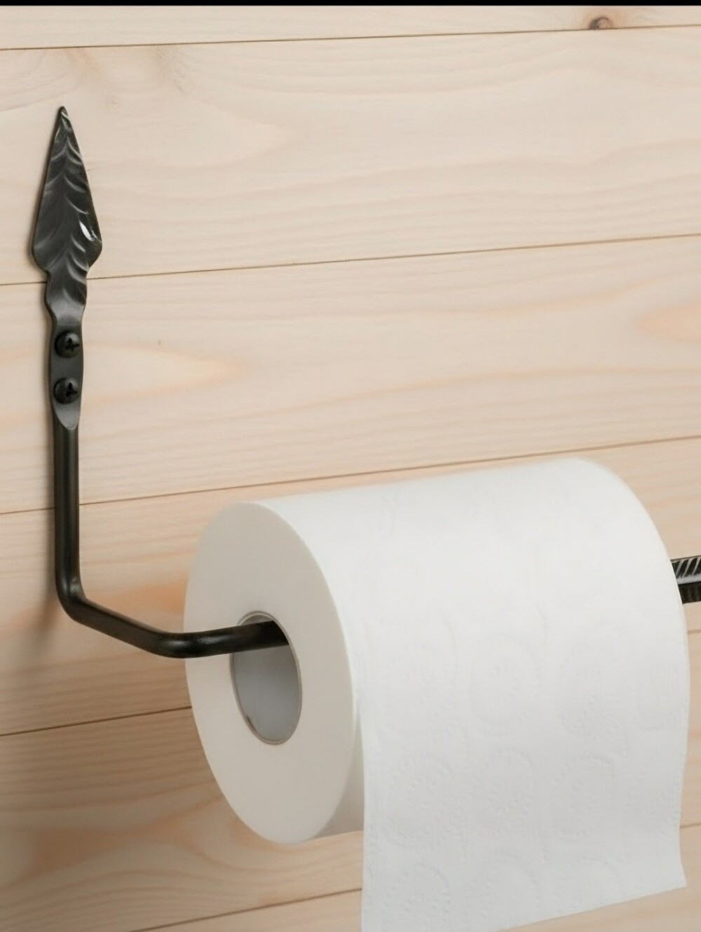 Urban Forge Hand-Forged Iron Quapaw Toilet Paper Holder Coal Black
